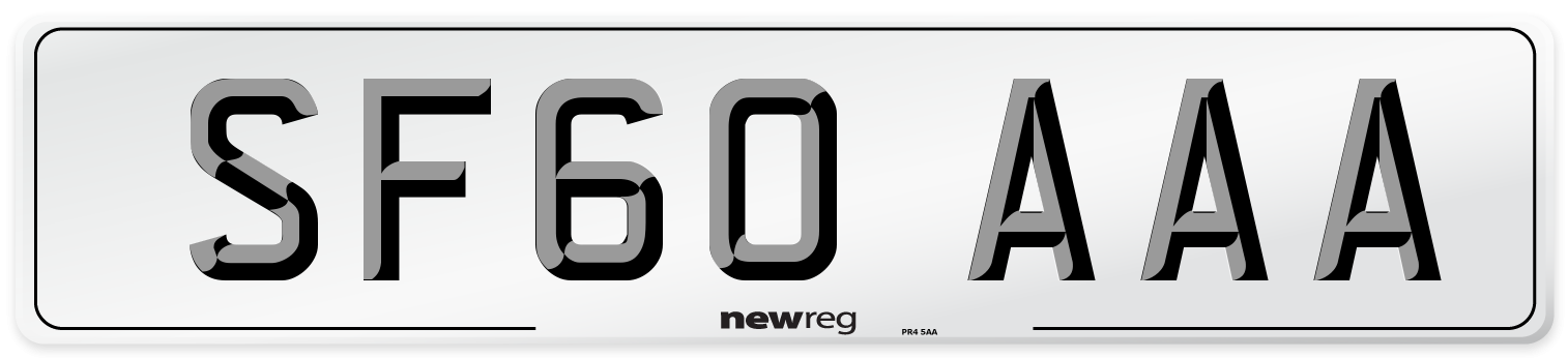 SF60 AAA Number Plate from New Reg
